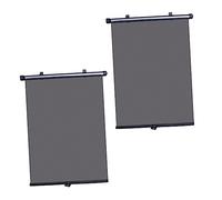 MUELODSIC 2pcs Retractable Car Window Curtains UV Sunshade with Breathable Mesh Button for Protection and Interior Cooling Side Window Sun Blocker