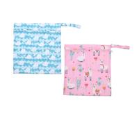 MUELODSIC 2pcs Reusable Nursery Diaper Storage Bags with Printed Designs Wet Dry Pouches for Diapers Travel and Home Organization Moms