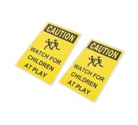 MUELODSIC 2pcs Slow Playing Safety Signs Heavy Duty Road Warning Plates Weatherproof for Neighborhoods Schools Parks Driveways Outdoor Pedestrian Protection