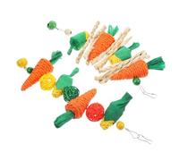 MUELODSIC 2Pcs Small Pet Chew for Hamsters and Rabbits Carrot and Corn Rope Strings with Care for Guinea Pigs and Small Animals Promotes Healthy Teeth and Fun Random Color