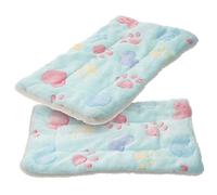 MUELODSIC 2pcs Small Pet Sleep Cushion Thickened Coral Fleece Mat Warm Cozy Pad for Hamster Rabbit Squirrel Winter Bedding Soft Comfortable Animal Mat