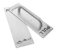 MUELODSIC 2pcs Stainless Steel Commercial Fire Door Pull Handles 100x300x1.5mm Heavy Duty Sliding Barn Shed Gate Push Plate Handles for Industrial Use