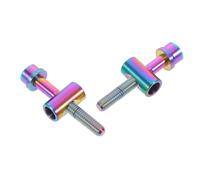 MUELODSIC 2pcs Titanium Alloy Bike Seatpost Screws with Washer for Stable Seat Clamp Fixing Precision Machined Rainbow Bolts for Mountain and City Bicycle Seat Tubes Vibration-reducing