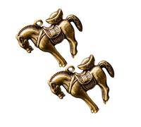 MUELODSIC 2Pcs Vintage Brass War-horse Pendant Keychain Charm Creative DIY Key Ring Ornament Craftsmanship Decorative Men Keyrings Accessory