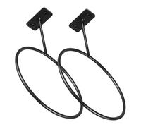 MUELODSIC 2pcs Wall Mounted Ball Holder Rack Sturdy Metal Basketball Football Soccer Volleyball Rugby Storage Display Black Space-saving Vertical Organizer