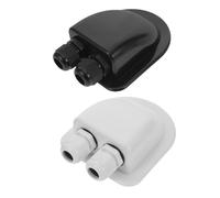 MUELODSIC 2pcs Weatherproof Abs Solar Double Cable Entry Glands for Rv Boat Solar Panel Wiring Dual Cable Management Box for Caravan Roof Compact Lightweight Housing for Mobile Systems