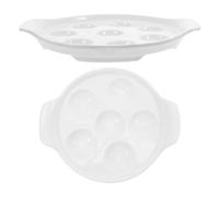 MUELODSIC 2pcs White Ceramic Escargot Baking Dish with Non-Slip Base Porcelain Snail Plates for French Cuisine Oven Safe Cookware for Commercial Kitchens and Catering Services
