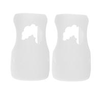 MUELODSIC 2pcs White Silicone Milk Bottle Protective Covers Baby Bottle Sleeves Anti-Scald Drop-Resistant for 270ml Infant Feeding Accessories