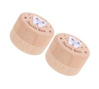 MUELODSIC 2pcs Wooden Tooth Keepsake Box Childsafe Minimalist Design Storage Organizer for Boys and Sturdy Memory Preservation Holder for First Teeth and Hair Locks
