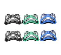 MUELODSIC 3 Pairs Foot Tambourines with Straps Versatile Percussion Instrument for Music Dance and Fitness Unique Sound Effects Blue Green and Black