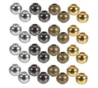 MUELODSIC 300pcs Mixed Color 5mm Iron Round Spacer Beads Large Hole 2mm for Jewelry Making Adults Bracelet Crafting Supplies Random Color