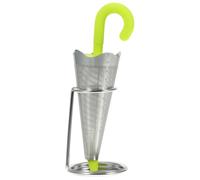 MUELODSIC 304 Stainless Steel Tea Infuser Strainer Green Silicone Umbrella Design Fine Mesh Loose Leaf Tea Filter for Home Use