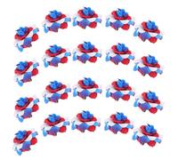 MUELODSIC 30pcs Artificial Rose Heads Red White Blue Flower Decorations for DIY Crafts Realistic Faux Rose Garlands Fade-resistant Floral Arrangements for Independence Day and Home Decor
