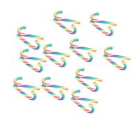 MUELODSIC 30pcs Christmas Candy Cane Decorative Cane Prop Polymer Clay DIY Materials Handmade Accessory Material for Mobile Phone Cases and Hats, Classic Unique Christmas Craft Random Color