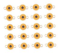 MUELODSIC 30Pcs Daisy Flower Pendant Charms Alloy Double Jewelry Making Beads for Necklace Bracelet DIY Craft Accessories for Women