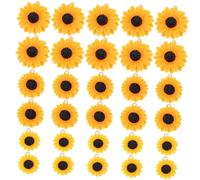 MUELODSIC 30Pcs Resin Sunflower Charms Mini Flower Pendants for Jewelry Making DIY Necklace Bracelet Earrings Keychain Accessories Durable Lightweight