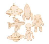 MUELODSIC 32pcs DIY Outer Space Wooden Cutouts Lightweight Craft Kit for Adults Paintable Planet Rocket Astronaut Decorations for Birthday Parties and Space Theme Events