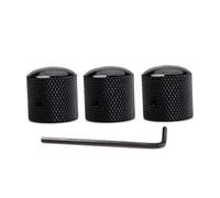 MUELODSIC 3pcs Black Dome Bass Guitar Control Knobs with Hole for Volume Tone Replacement Parts with Wrench for Electric Guitar Bass