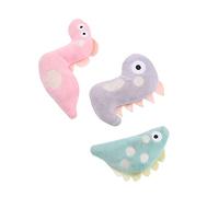 MUELODSIC 3pcs Cat Plush Toys Set Catnip Interactive Pet Teaser for Kittens and Cats, Soft Plush Snake Dinosaur Fish Toys for Biting and Playing