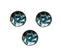 MUELODSIC 3PCS Ceramic Sauce Dish Hand-Painted Small Dipping Bowls Multi-Functional Kitchen Utensils for Home Restaurant Party BBQ Picnic Serving Sauce Spices Snacks