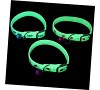 MUELODSIC 3pcs Fluorescent Pet Collar Small Dog Collars Silicone Anti-lost Night Safety for Puppies and Cats Fishbone Paw and Human Footprint Designs Random Color