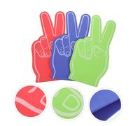MUELODSIC 3Pcs Giant Foam Fingers Soft EVA Cheerleading Props for Sports Events Vibrant Red Green for Fans at Soccer Basketball Games