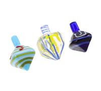 MUELODSIC 3pcs Glass Hanukkah Dreidels Handblown Judaica Collectibles Traditional Jewish Holiday Decor Family Game and Unique Keepsake