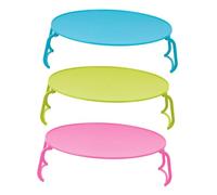 MUELODSIC 3Pcs Heat Insulation Pot Holders Folding Steaming Tray Rack Microwave Oven Storage Organizer for Kitchen Use Safe Temperature Resistant Random Color