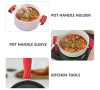 MUELODSIC 3Pcs Heat Resistant Silicone Pot Handle Covers Set Non-slip Pan Side Sleeve Protectors for Kitchen Cooking Oven Use