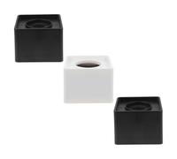 MUELODSIC 3Pcs Microphone Flag Station ABS Mic Logo Cube Stand for Interview and Conference Desktop Mic Holder with 2 Black and 1 White Logo Flags Suitable for Journalists and News Reporters