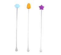 MUELODSIC 3pcs Milk Powder Stirring Sticks Long Handles Silicone Mixing Rods Baby Formula Mixer for Infant Feeding Household Use Orange Tulip