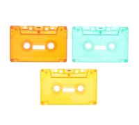 MUELODSIC 3pcs Retro Cassette Tape Wall Art Blank Teaching Tapes for DIY Decor Creative Wall Decoration for Parties and Personal Accessories Transparent Hard Case Included