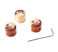 MUELODSIC 3pcs Rosewood and Maple Electric Guitar Bass Volume Tone Control Knobs Embedded Copper Ring Professional Wooden Bass Guitar Potentiometer Caps Set