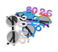 MUELODSIC 3pcs Shaped Sunglasses Vintage Round Lens Eyewear for Years Eve Christmas Party Photo Props Festive Holiday Celebration Accessories