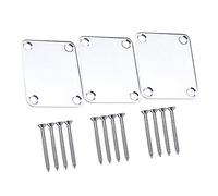 MUELODSIC 3pcs Silver Metal Guitar Neck Plate Electric Bass Neck Connecting Board Screws Guitar Joint Plate for Repair and Strengthening