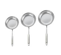 MUELODSIC 3pcs Stainless Steel Mesh Strainer with Reinforced Handles Hot Pot and Noodle Colanders Wear-Resistant Kitchen Filters for Fast Liquid Drainage and Multi-Purpose Cooking Use