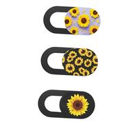 MUELODSIC 3pcs Sunflower Webcam Cover Slider for Laptop Tablet Computer Privacy Protector Heat Resistant Movable Lid with Strong Adhesive for Security and Peace of Mind