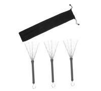 MUELODSIC 3pcs Wire Drum Brushes with Storage Bag High Density Stainless Steel Percussion Tools for Jazz and Professional Drummers Balanced Weight for Comfortable Practice and Live