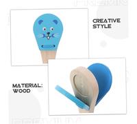 MUELODSIC 3pcs Wooden Speaker Board Musical Party Favor Traditional Hand Castanets Wooden Clappers Soundboard Hand Castanets Wood Rattle Blue