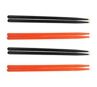 MUELODSIC 4 Pairs Maple Birch Wood Drumsticks 5A Mallet Stick Set for Electronic Drum Pad Practice and Snare Drum Percussion Instrument with Orange and Black Handles for Students