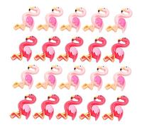 MUELODSIC 40Pcs Resin Flamingo Phone Cover Ornaments DIY Craft Charms for Phone Case and Hair Clip Decoration Pink and Red Flamingo Shape Accessories for Creative