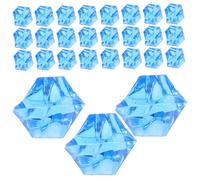 MUELODSIC 450pcs Acrylic Fake Ice Cubes Simulation Photo Props Reusable Artificial Ice Blocks Dark Blue for Photography Studio Vase Filler and Decorative Use