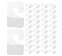 MUELODSIC 45Pcs Self-Adhesive Plastic Hanging Tabs Hooks for Retail Display, PVC Sticky Tags with Slot Hole, Suitable for Handicrafts Jewelry and Store Inventory Management