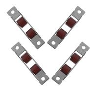 MUELODSIC 4Pcs 10Mm Width Stainless Steel Double Groove Window Sliding Rollers Smooth Glide Sliding Door Roller Replacement for Home Hardware