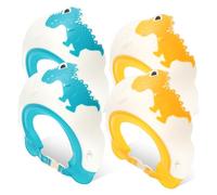 MUELODSIC 4pcs Baby Shower Caps Set for Toddlers Adjustable Hair Washing Guard Shampoo Shield Soft Waterproof Bath Hat with Yellow and Blue Colors for Boys and Girls