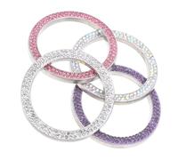 MUELODSIC 4pcs Bling Car Push Start Button Rings Rhinestone Engine Starter Covers PP Material Sparkly Ignition Decoration for Car Interior Upgrade Easy DIY Installation