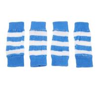 MUELODSIC 4Pcs Blue Striped Knitted Dog Elbow Protector Sleeves, Adjustable Front Leg Warmers and Supporters for Small to Medium Pets, Protective Pet Leg Joint Wraps and Socks