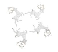 MUELODSIC 4pcs Christmas Deer Embroidered Cloth Patches Shiny Festive Applique Stickers for Clothing Repair DIY Decoration for Holiday Costumes and Gifts