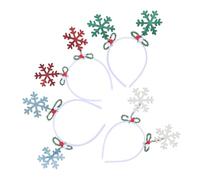 MUELODSIC 4pcs Christmas Headband Glitter Snowflake Head Boppers Snowflake Headdress Hairband Xmas Party Supplies Headbands Hair Accessories Xmas Crown Abs