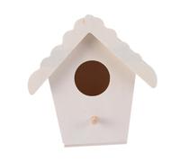 MUELODSIC 4pcs DIY Wooden Bird Nest Natural Wood Color Garden Decoration with Heart Shape Double-layer Single-layer Lace Style Home Ornament for Outdoor Indoor Use